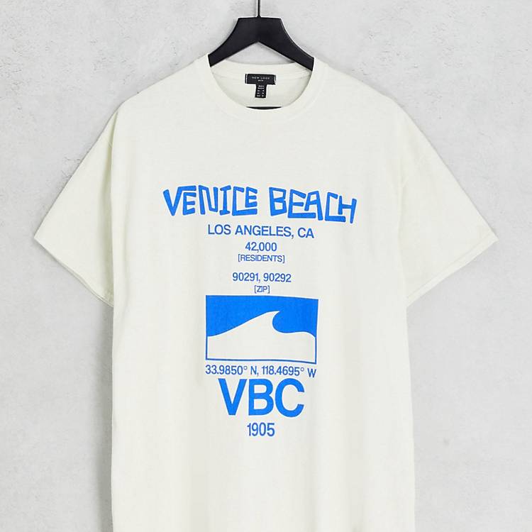 New Look venice beach t-shirt in off white | ASOS