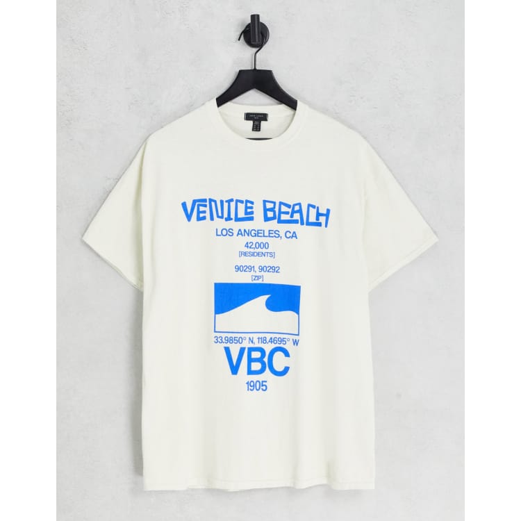 New Look venice beach t-shirt in off white | ASOS