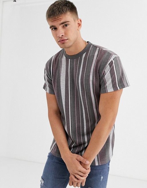 New Look vertcal stripe t-shirt in khaki