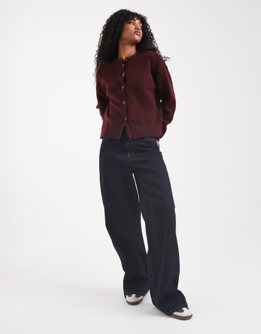 New Look - Vest met ronde hals en knoopsluiting in bordeauxrood, 4 van 4