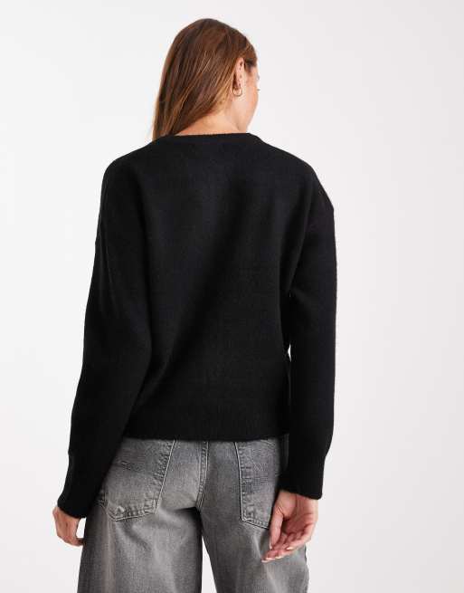 New Look - Vest met ronde hals en knoopsluiting in zwart, 4 van 4