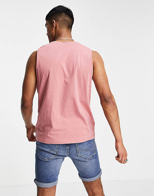 New Look vest with NLM embroidery in pink