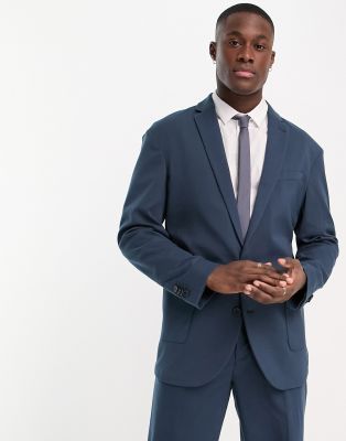 New Look relaxed fit suit jacket in dark blue - ASOS Price Checker