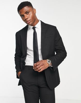 New Look skinny suit jacket in black - ASOS Price Checker