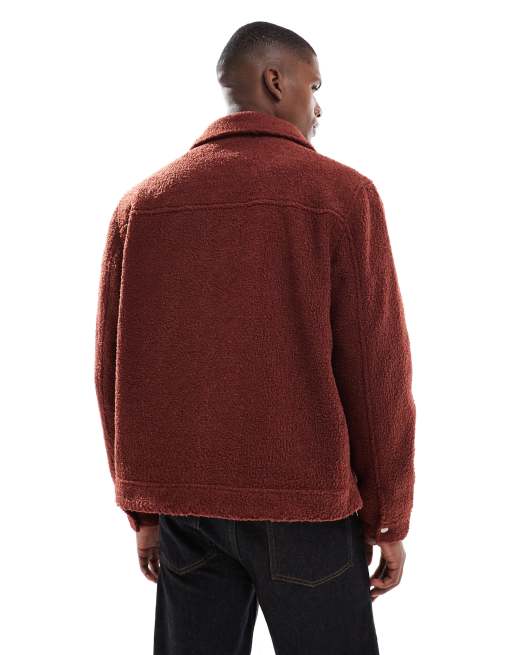 New Look - Veste en bouclé - Bordeaux, 3 de 5