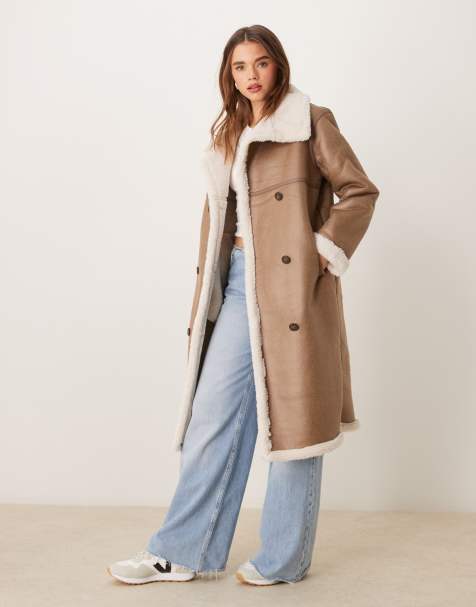 New Look - Veste en imitation avec col cheminée - Vison - view 1