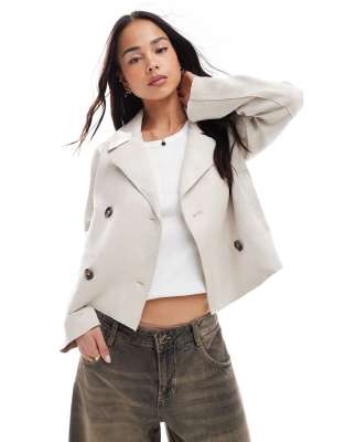 New Look - Veste en suédine - Taupe-Neutre