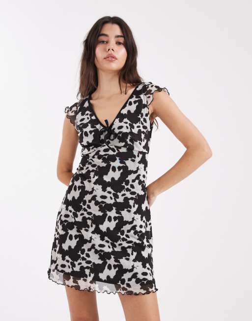 New Look - Vestito da giorno corto in rete pezzata, 2 di 4
