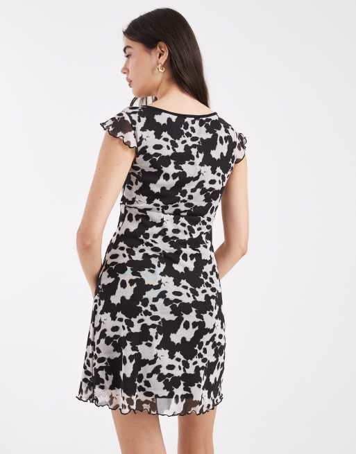 New Look - Vestito da giorno corto in rete pezzata, 4 di 4