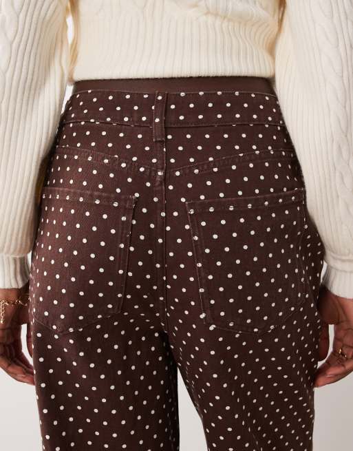 New Look vida jeans med bruna prickar, 4 av 5
