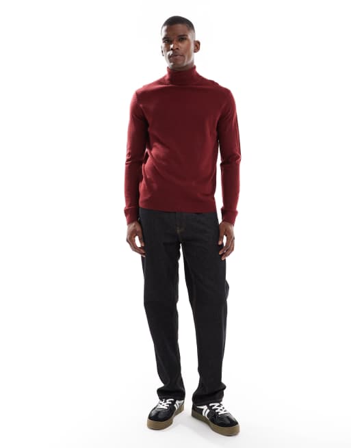 New Look – Vinröd tröja med polokrage, 2 av 5