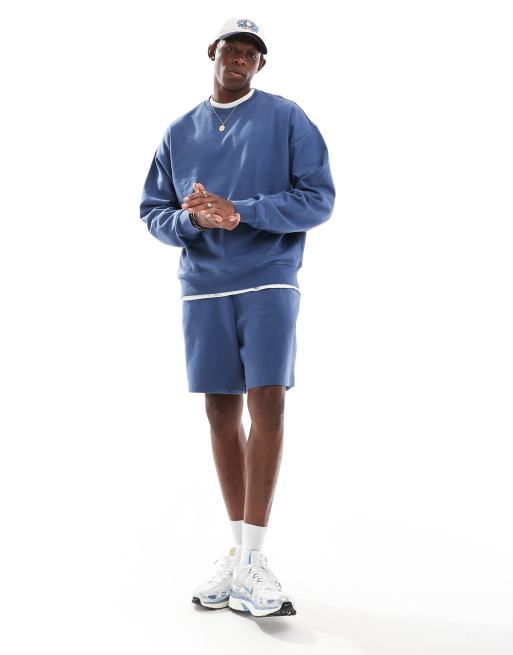 New Look – Vintageblå sweatshirt i oversize, del av set, 3 av 4