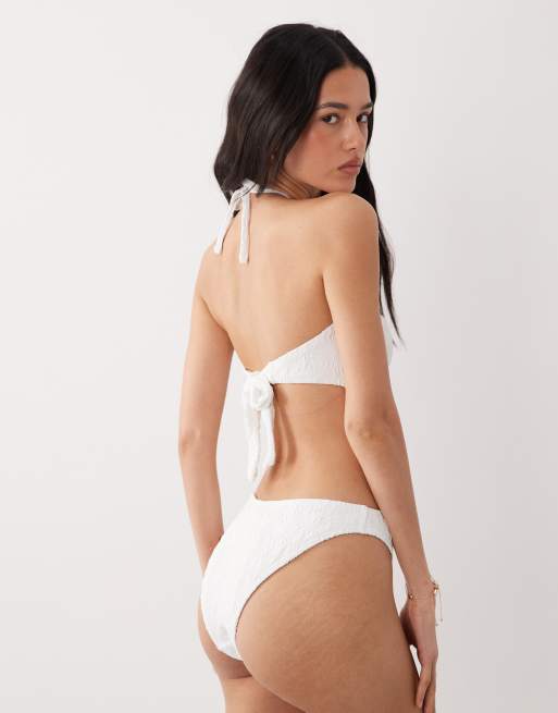 New Look – Vit strukturerad bikiniunderdel, 4 av 4