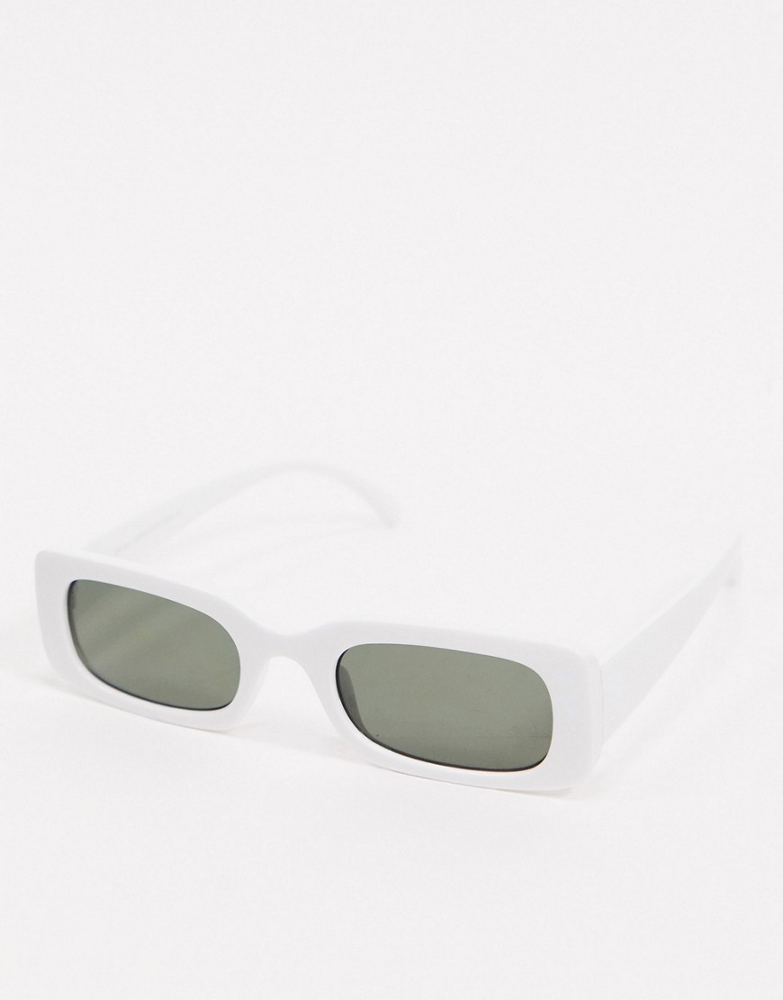 New Look – Vita, rektangulära solglasögon