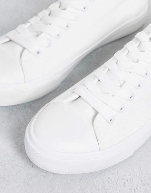 New Look – Vita sneakers i canvas med lågt skaft, 4 av 4