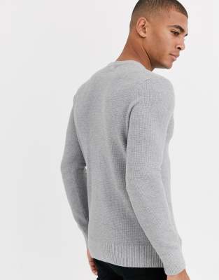 grey waffle sweater