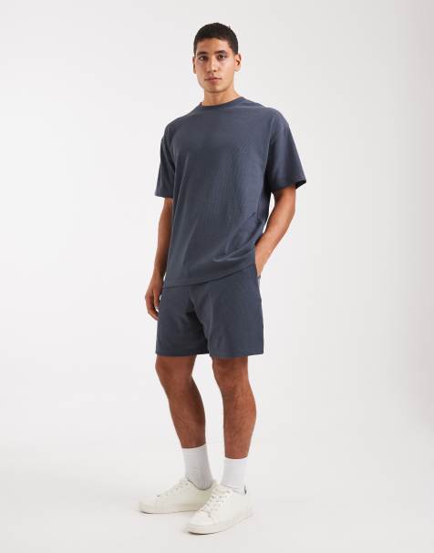 New Look waffle oversized t-shirt in petrol blue (part of a set) - view 1