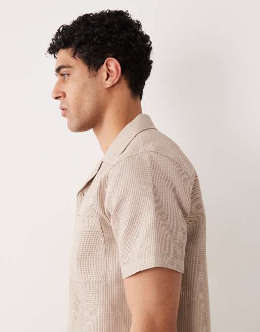 New Look waffle shirt in stone (part of a set), 5 of 5