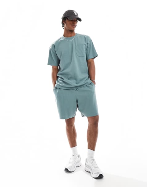 New Look waffle shorts in blue (part of a set) - view 1