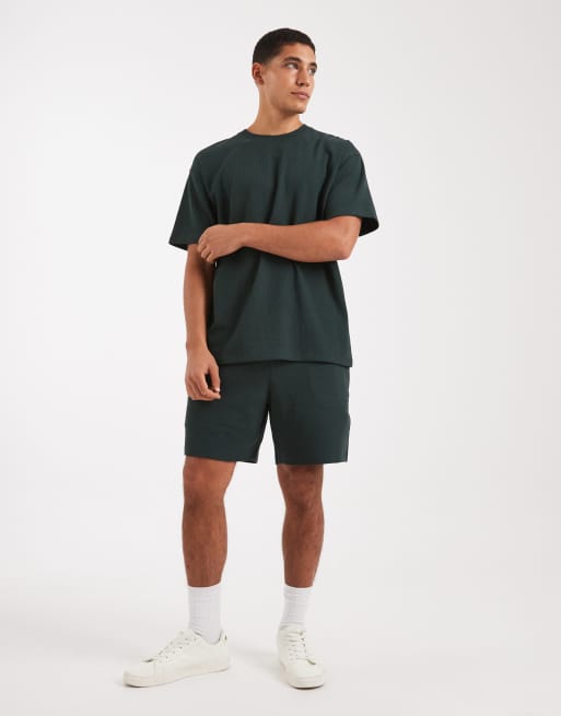 New Look waffle shorts in dark green (part of a set), 2 of 5