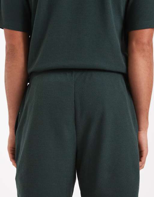 New Look waffle shorts in dark green (part of a set), 4 of 5
