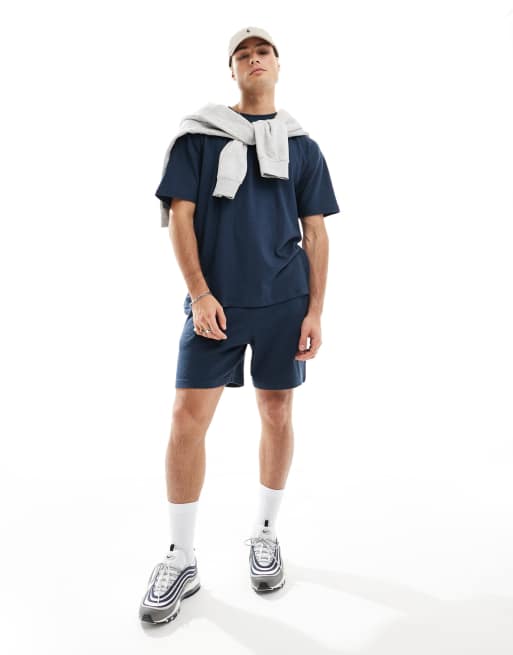 New Look waffle shorts in navy (part of a set)