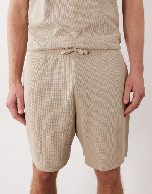 New Look waffle shorts in sand (part of a set), 4 of 5