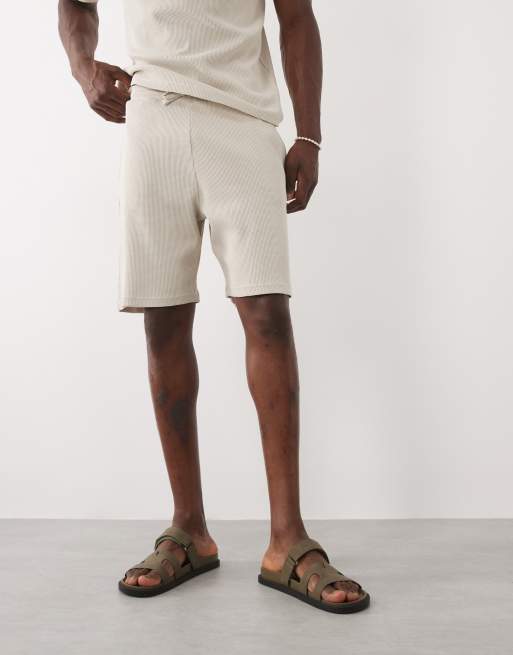 New Look waffle shorts in stone (part of a set), 3 of 9