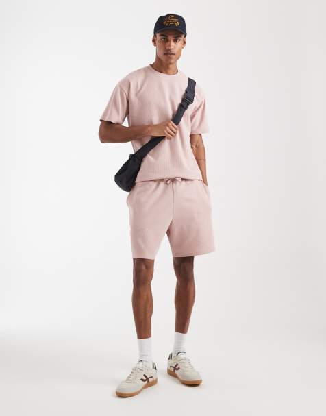 New Look waffle t-shirt and shorts set in blue - view 1