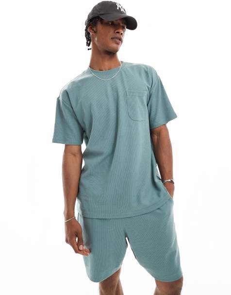 New Look waffle t-shirt in blue (part of a set) - view 1