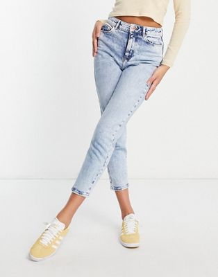 Jeans slim New Look - Waist Enhance - Jeam mom - Bleu clair