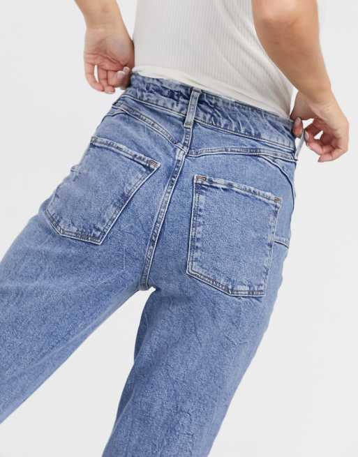 Curves Blue Waist Enhance Tori Mom Jeans