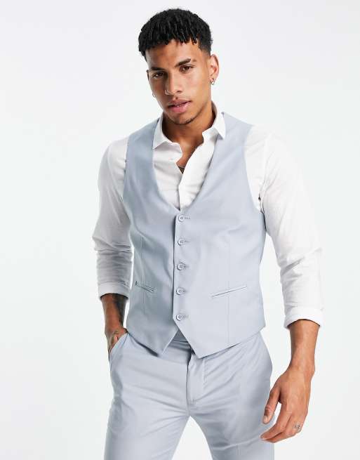 New Look waistcoat in pale blue, 2 of 4