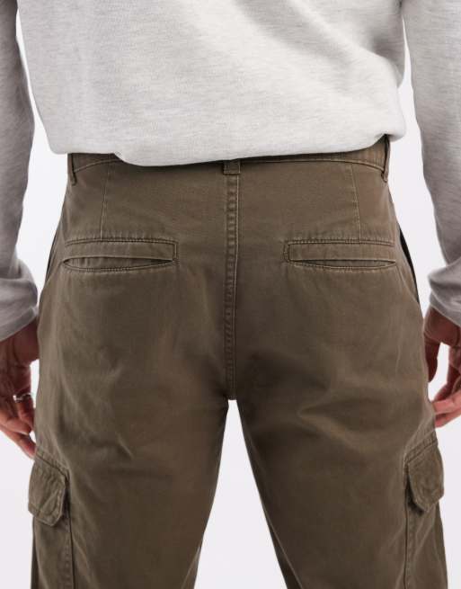 New Look washed cargo trousers in dark khaki, 5 of 5
