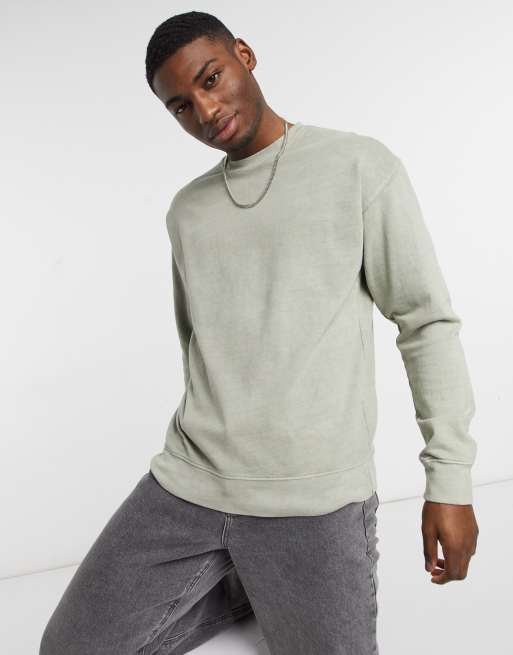 New Look washed coordinating sweatshirt in light green