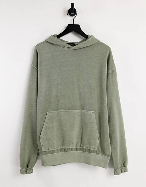 New Look washed hoodie in light khaki