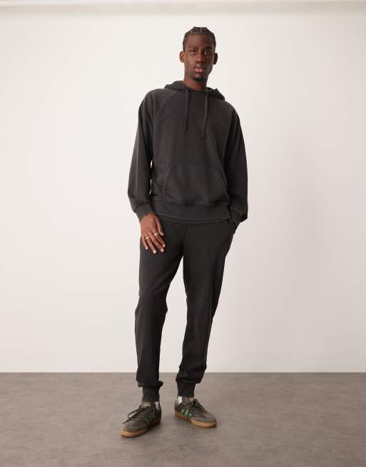 New Look washed jogger co ord in black ASOS