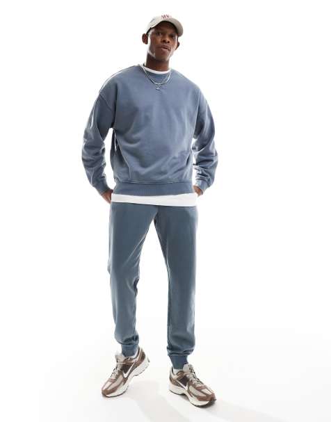New Look washed sweatshirt set in vintage indigo - view 1
