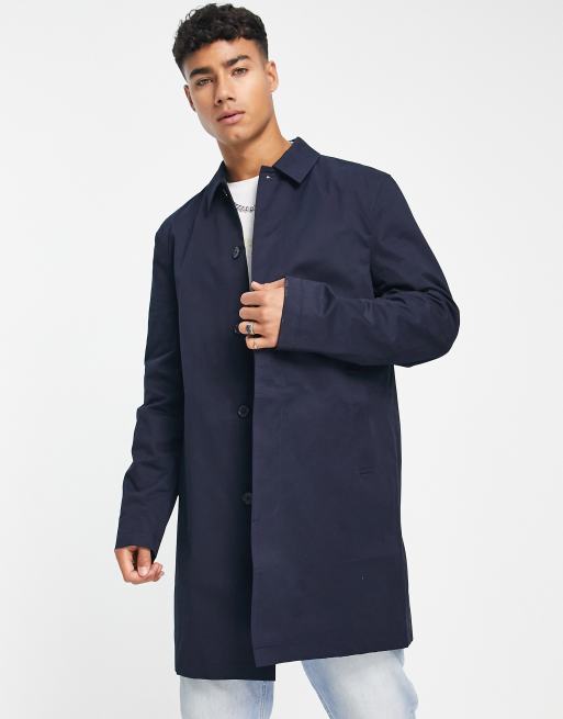 New Look – Wasserabweisender Trenchcoat in Marineblau
