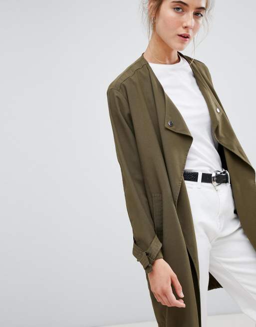 Khaki waterfall clearance duster jacket