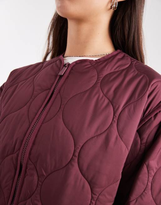 New Look – Wattierte Steppjacke in Burgunderrot, 4 von 4
