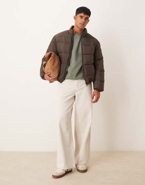 New Look – Wattierte Steppjacke in Dunkelbraun - view 1