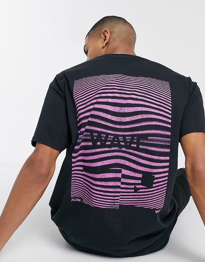 New Look – Wave – Svart t-shirt med tryck fram och bak