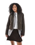 [New Look] New Look waxed barn jacket in brown 14 24-Mid Brown