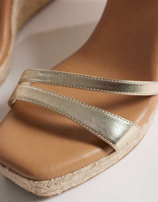 New Look wedge espadrille in gold, 2 of 4