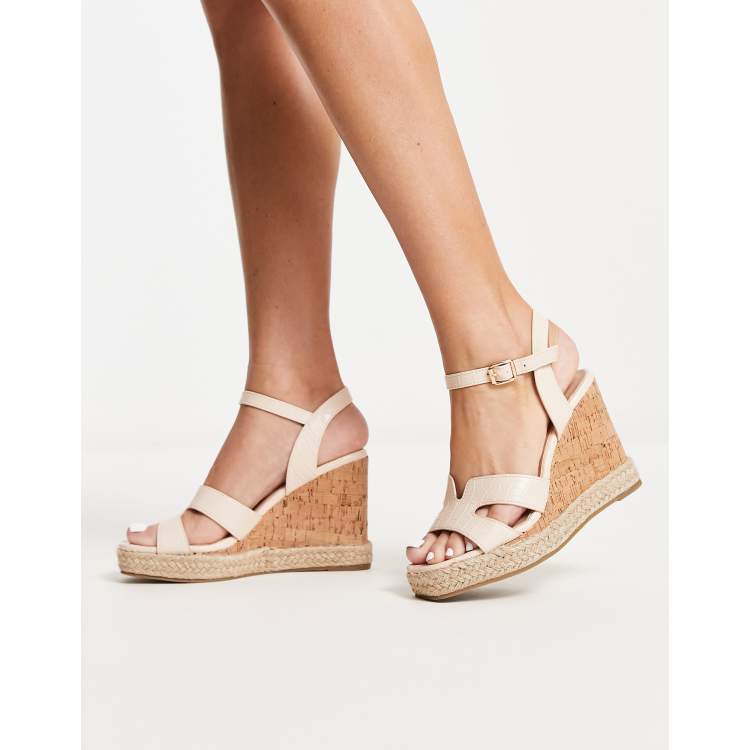 New look nude store wedges