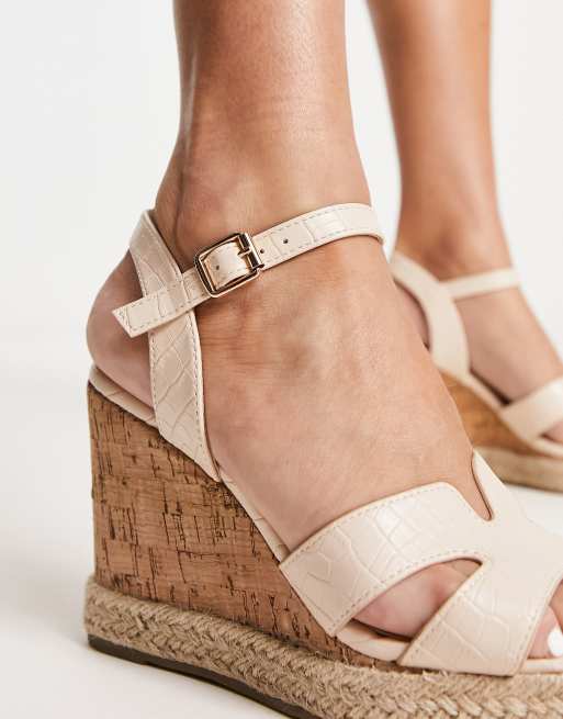 New look shop nude wedges