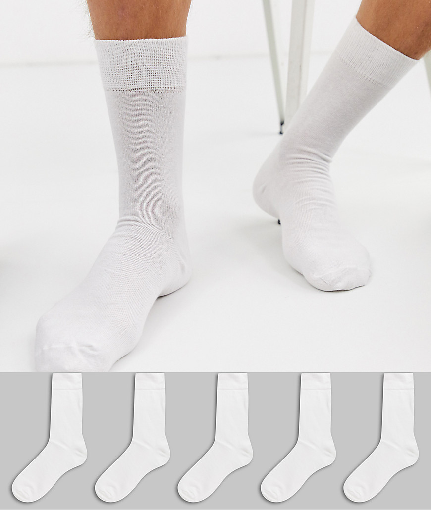 New Look – Weiße Socken im 5er Pack
