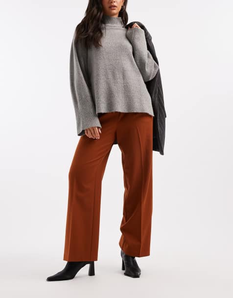 New Look – Weit geschnittene Hose in Rostbraun - view 1