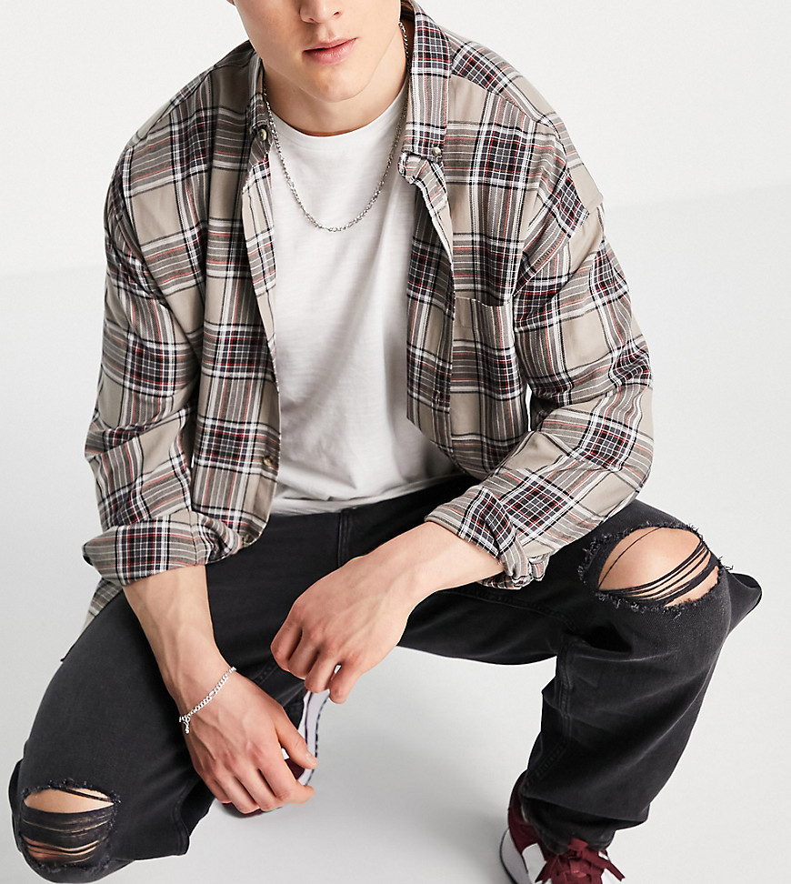 New Look – Weite Jeans im Stil der 90er in Schwarz mit Zierrissen